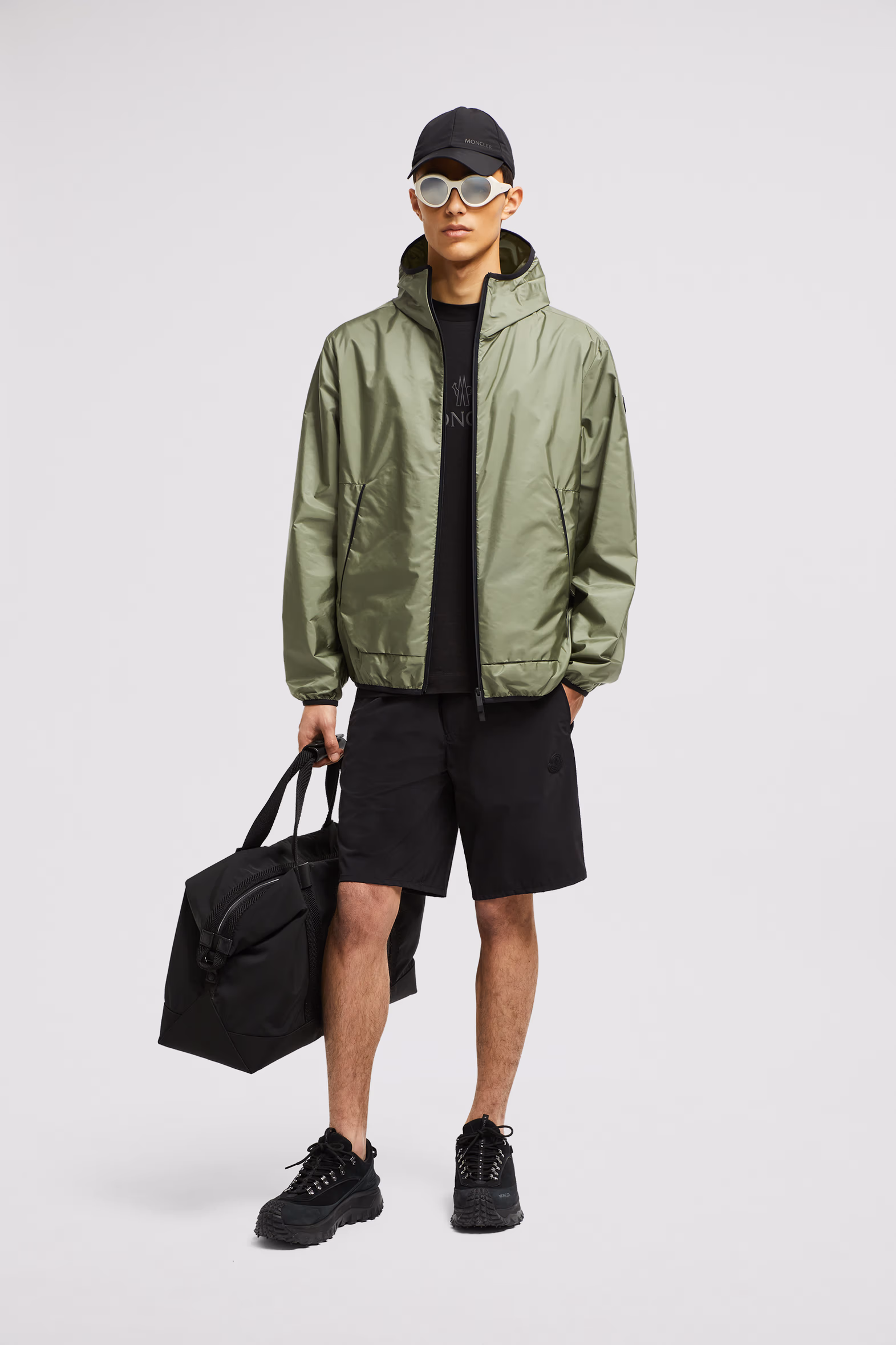Logo Patch Shorts Men Black Moncler 0